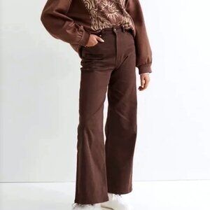 H&M Women's Dark Brown High Rise Wide Leg Jeans sz6
